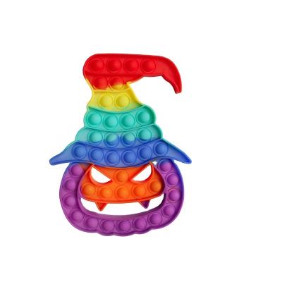 China Silicone Amazon Best Selling Rainbow Stir Fidget Simple Stress Push Toy Sensory Toys For Kids for sale