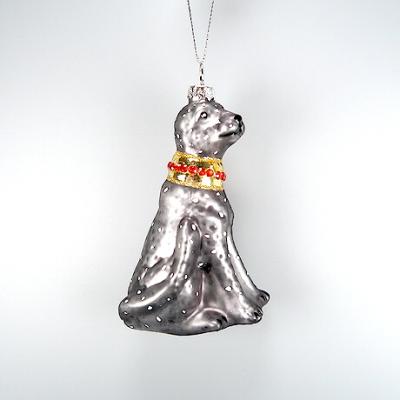 China Gray Glass Dog Christmas Ornament Christmas/New Year Decoration for sale