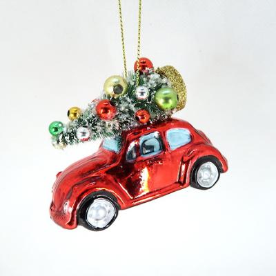 China Christmas Decoration Christmas Ornament Tree and Car Red Glass Ornament for sale