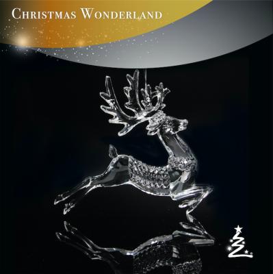 China Transparent Christmas Decoration Fashion Design Reindeer Christmas Ornament for sale