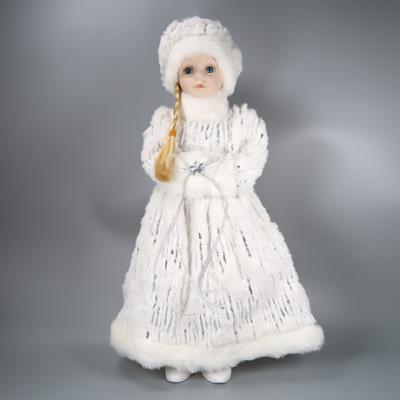 China White Cloth Snowgirl Christmas/New Year Decoration Christmas Decoration Tablepiece for sale