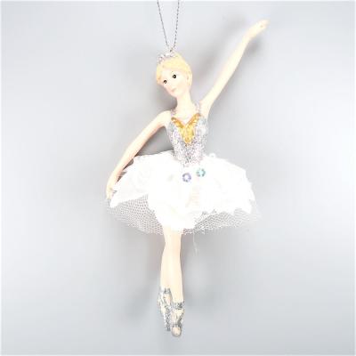 China China Christmas Decoration Silver Polyresin Glitter Dress Ballerina Ornament for sale