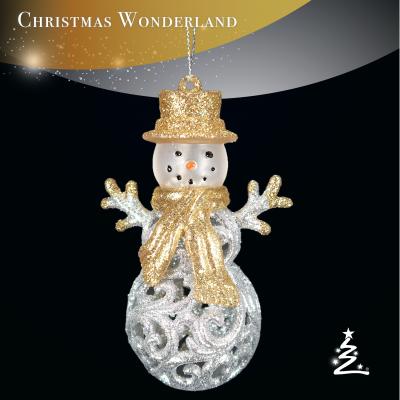 China Christmas/New Year Decoration Christmas/New Year Decoration Gold/Silver Acrylic Snowman Ornament for sale