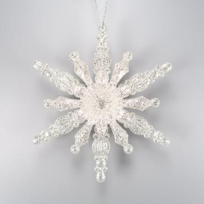 China Champagne Silver Glitter Acrylic Snowflake Ornament Christmas Ornament for sale