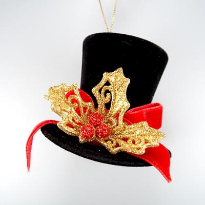 China Acrylic Christmas Decoration Black Hat Ornament for sale