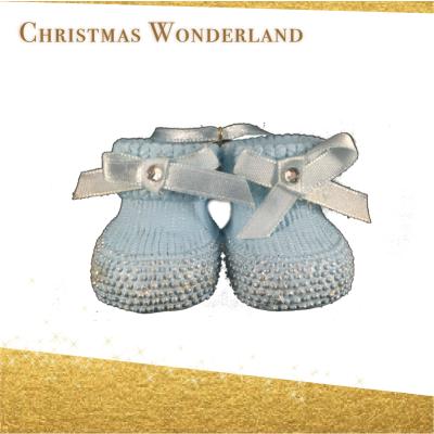 China Christmas Decoration Bling Bling Rhinestone Decorative Baby Shoes Ornament for sale