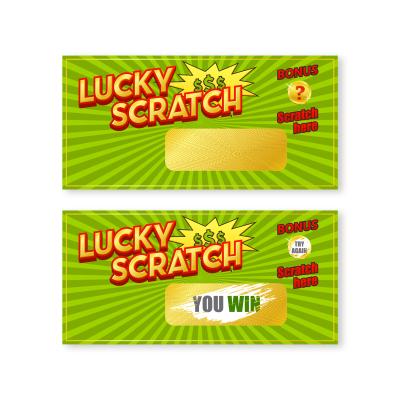 China Simple Free Design Custom Double Sided Printing Of Scratch Cards / High Quality Lottery Win Ticket for sale