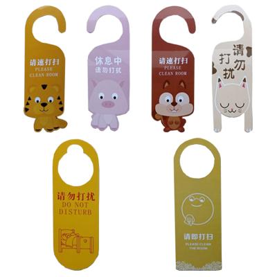 China Customized Colorful Printing Plastic Hotel Room Waterproof Animal Type Do Not Touch Door Hanger Sign for sale