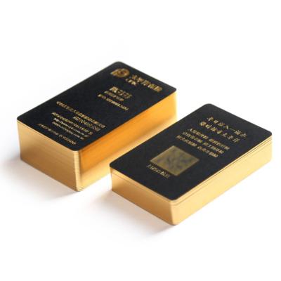 China Advertising Factory Price Hot Sale Logo Shiny Gold Foil Stamping Luxury Custom Business Card Printing Paper for sale