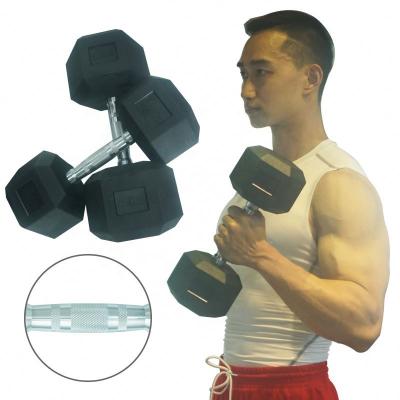 China Wholesale Dumbbell 5-100LB/2.5-50KG Dumbells Hex Dumbbell Factory Rubber Covered Dumbbell For Gym Professional Discount Hex Dumbbell for sale