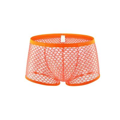 China Net Breathable Mesh See Through Sheer Low Rise Underwear Mens Breathable Boxer for sale