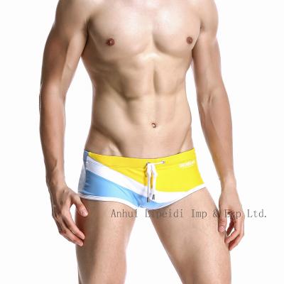 China Breathable Swim Trunks Breathable Swimwear And Swim Trunks Beach Wear Men Swim Brief Yellow for sale