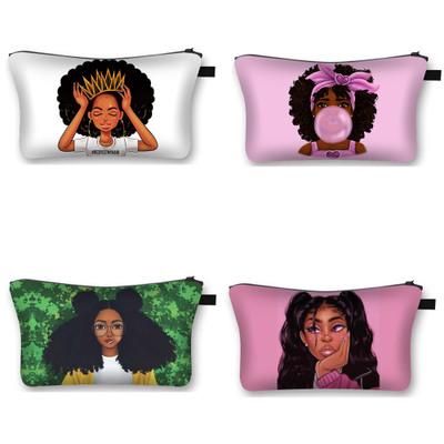 China Lady Factory Wholesale Travel Printed African Women Makeup Toiletry Bag Clutch Bags For Promotion Gift for sale