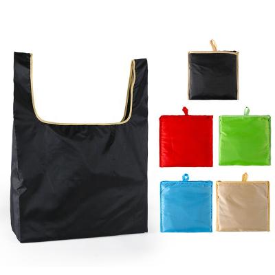 China Promotion 210D Polyester Shopping Bag Polyester Eco-Friendly Folding Packaging Reusable Shopping Bag for sale