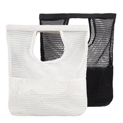 China Lady's Bag Black Mesh Tote Bag Customizable Eco Friendly Mesh Beach Bag Shopping Mesh Style Wholesale Casual Mesh for Girls for sale