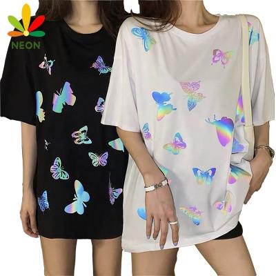 China Washable Heat Transfer Printing Colorful Reflective Method T-shirt Butterfly Logo Heat Transfer Labels for sale