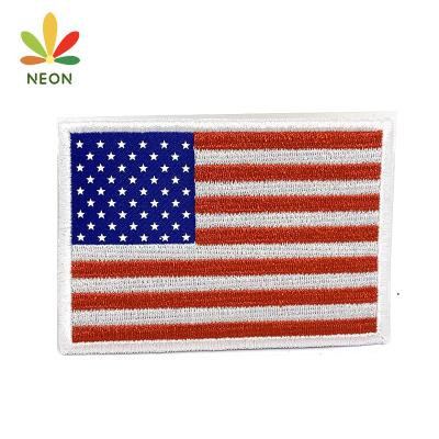 China Custom Manufacture Flag Logo Embroidered Badge Patches For Apparel Washable for sale