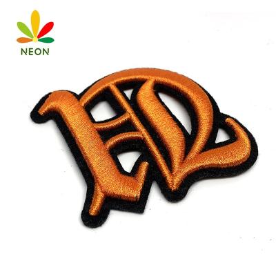 China Wholesale Custom Washable 3D Letters Brand Logo Iron On Embroidery Patches And Badges For Apparel for sale