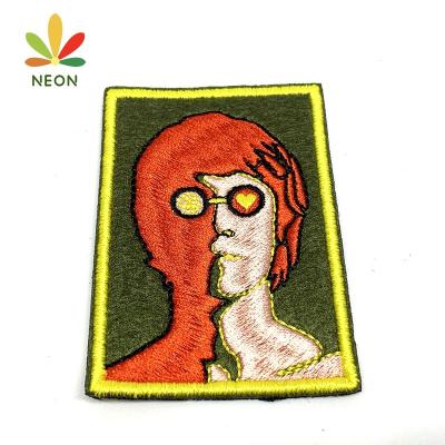 China High Quality Custom Brand Washable Logo Black Twill Fabric Sew-on Machine Embroidered Patches For Apparel for sale