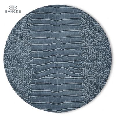 China Durable PU Crocodile Leather Round Heated Heavy Duty Table Place Mats for sale