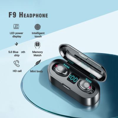 China Cheap In-ear mobile phone tws wireless earphones Earbuds BT 5.0 In-ear earphone for gaming sports headset F9 F9-5 led auriculares for sale