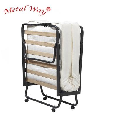 China Factory New Design Modern Metal Slat Folding Bed Portable Guest Bed For Home Use Folding Bed Plywood for sale