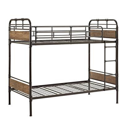 China Strong Metal Detachable Black Single Bed Double Bed Storage Wholesale Iron Bunk Bed for sale