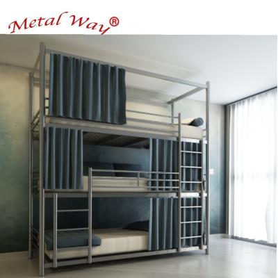 China Adult Hotel Bed Hotel School Metal Bunk Beds For Bedroom Boarding Bunk Bed for sale