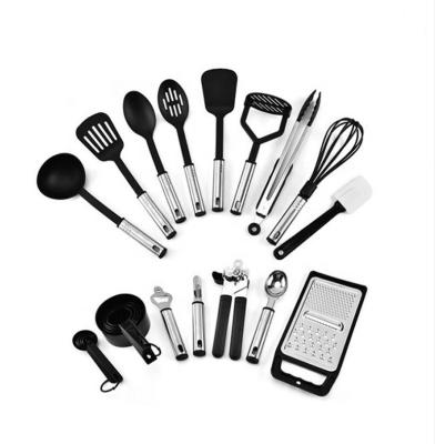 China Wholesale Ready Workable Stainless Steel Stock Kitchen Nylon Spatula 24pcs 38cs Sets Cookware Kitchen Utensil Set Supplier for sale