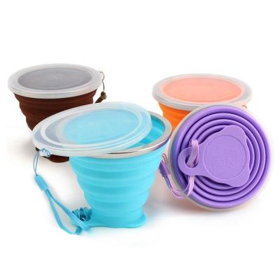 China Promotional Portable Water Mug OEM Eco Silicone Camping Sustainable Travel Gift Foldable Mug for sale