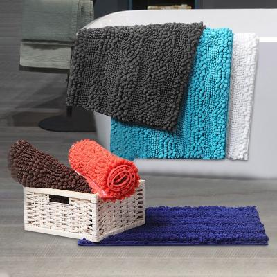 China Home Machine Floor Washable Chenille Bath Mat Bath Rug Thick Non-Slip Bathroom Stored for sale