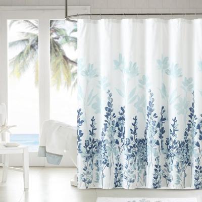 China Bathroom Shower Curtain Supplier Wholesale Polyester Stocked Waterproof Printed Shower Curtain for sale