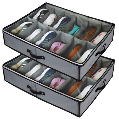 China Wholesale Folding Home Based Large Capacity Foldable Shoe Storage Bag With Handle for sale