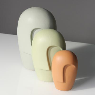 China Modern Minimalist Nordic Creative Minimalist Art Ceramic and Porcelain Vases Personality Human Face Ornament Home Decoration Ceramic Vases for sale