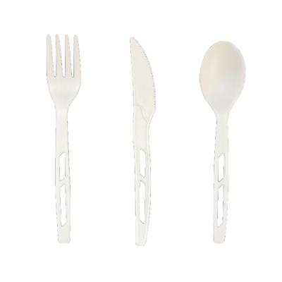 China Disposable Compostable Heavy Duty Disposable Forks, Knives and Spoons Set Eco Friendly Compostable PLA Cutlery for sale