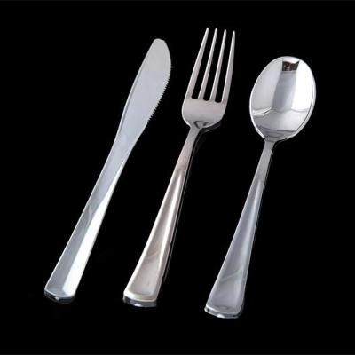 China Disposable silver cutlery set for sale