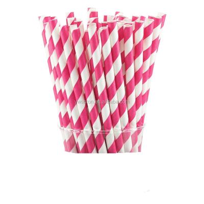 China Straw Earth Friendly Striped Straws Compostable Popular Disposable Bars Paper Drinking Straws for sale