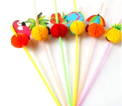 China drinking & Tropical Decoration Fruit Disposable Bendable Straws For Summer Beach Pool Bars Restaurants for sale