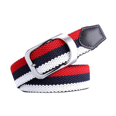 China 2021 New Automatic Buckle Ratchet Youth All-matching Men's and Women's Belt Stall Elastic Woven Casual Comfortable Belt for sale