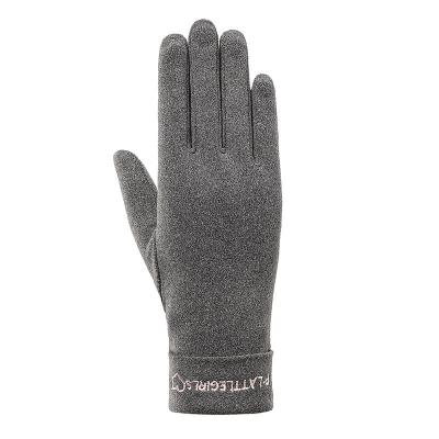 China Dralon Style Striped Outdoor Korean Sports Cycling Touch Screen Thickened Warm Windproof Gloves For Women Winter for sale