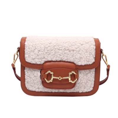 China New Fashion Plush Bag Fashion Portable Small Square Bag Ladies Casual Thrown Single Bag for sale