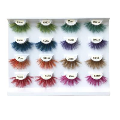 China Natural Soft Wick Sellers Custom Packing Eyelashes Own 100% Branded Colored 20mm Mink Lashes Private Label Eyelashes for sale