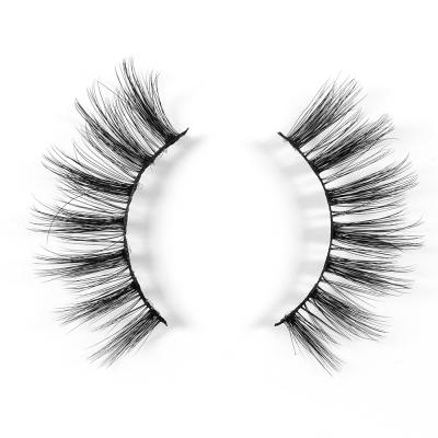 China Natural Soft Eyelash Faux Mink Full Strip Lashes Long Hand Made Natural Synthetic Hair 3d Fake Silk Mink Lashes Vendor for sale