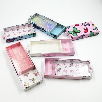 China Natural Long 2021 New Designed Butterfly Eyelash Box Eyelash Packaging Box Private Label for sale