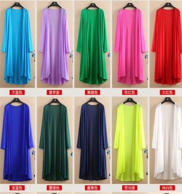 China Sheer Layer 2022 new cardigan summer long style sun protective clothing chiffon outer cape overcoat long sleeve multi-color options for sale