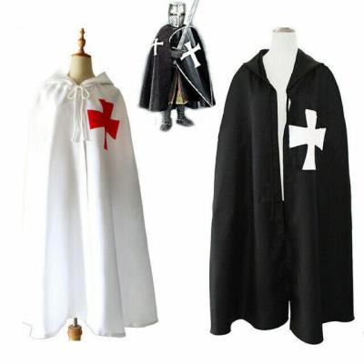 China Hood Hooded Cloak Adult Costume Cape Renaissance Medieval Halloween Fancy Dress Roman guard cloak white for sale