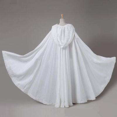 China Satin 2022 Small wedding with a bridal satin coat hooded cape Lady's thick cape ivory white fashion spring and autumn for sale