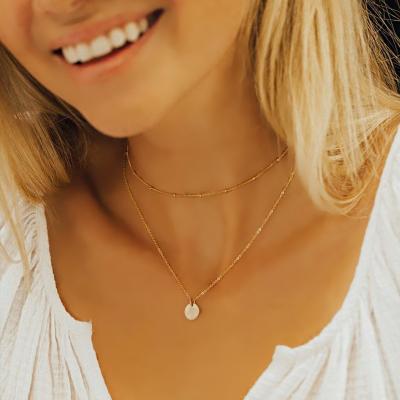 China FASHIONABLE 316L eManco Layer Necklace Tasty Thin Chain Choker Necklace Stainless Steel Pendant Jewelry for sale