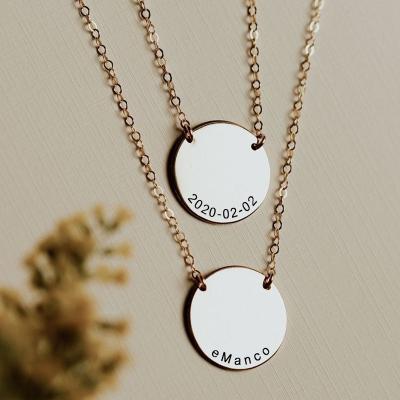 China Factory Sale TRENDY Memorial Day Coin Lover Name Jewelry Stamped Pendant Birthday Gift for sale