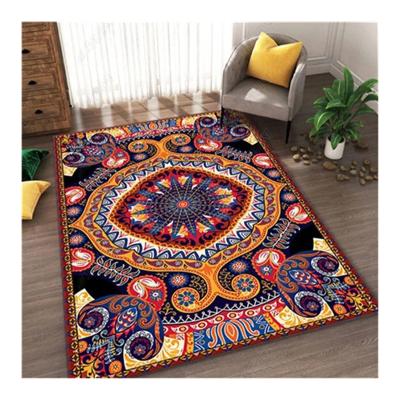 China Washable Velvet Persian Carpet Home Decor Custom Printed Luxurious Carpet Bedroom Rug for sale